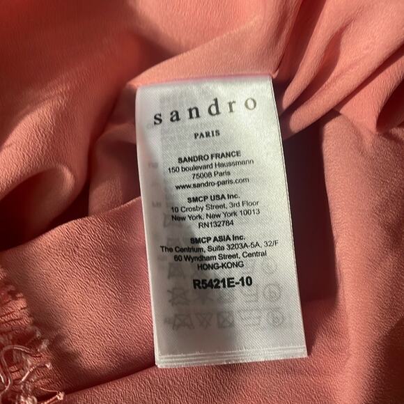 SANDRO PARIS Gab Floral-Lace Pattern Dress Pink White - Picture 14 of 16